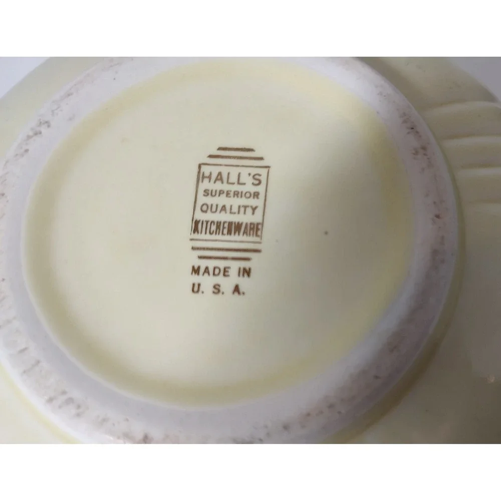 Halls Superior Mixing Bowl Crocus Quality Kitchenware Floral Pattern‎ Yellow SEE